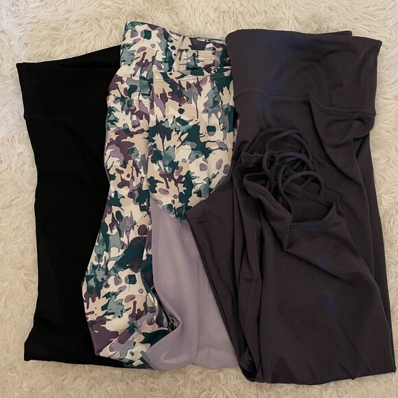 JoyLab Pants - JoyLab XL Leggings 3‑Pack – Mesh & Crisscross Detailing, Like‑New